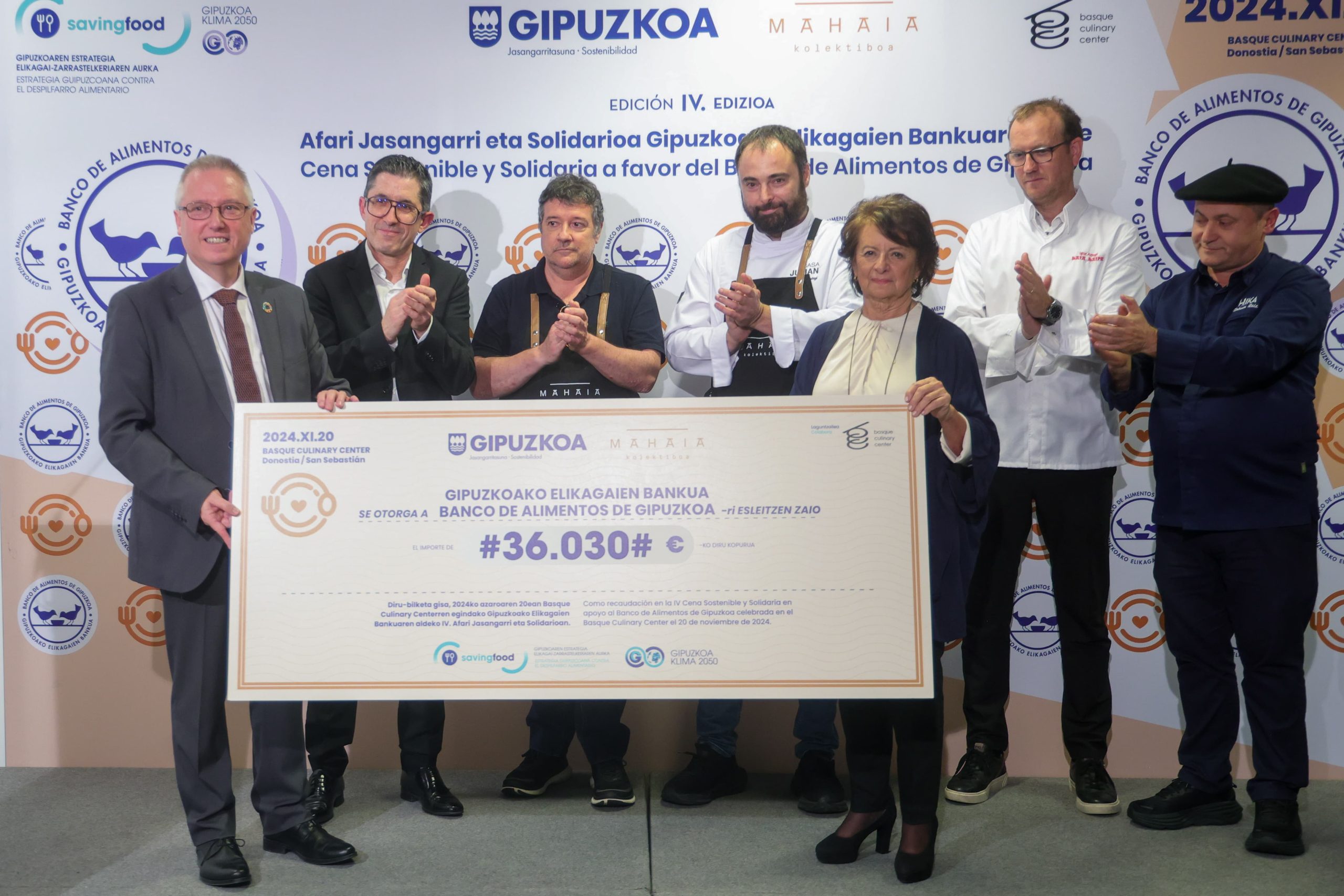 Éxito de la cena solidaria y sostenible en Gipuzkoa a favor del Banco de Alimentos: solidaridad y compromiso ambiental